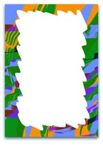 Abstract frame with vibrant, bold colours and a white centre, perfect for artistic or creative designs