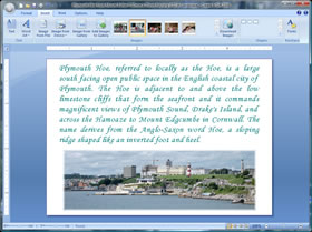 INSERT TEXT, WORDART, SHAPES and IMAGES including clip art and photographs